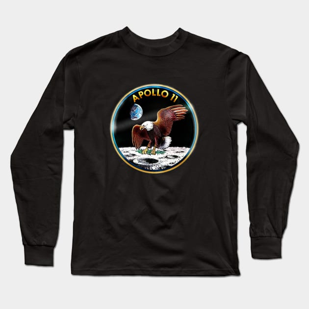 apollo 11 mission art work Long Sleeve T-Shirt by WarDaddy